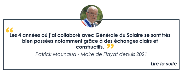 Témoignage Patrick Mounaud - Centrale solaire Flayat
